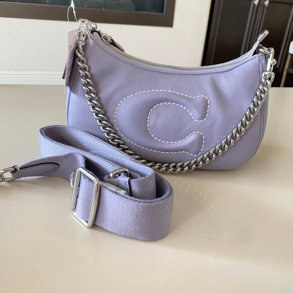 Coach CJ608 Teri Shoulder Bag Signature Quilting Mist - Picture 2 of 12